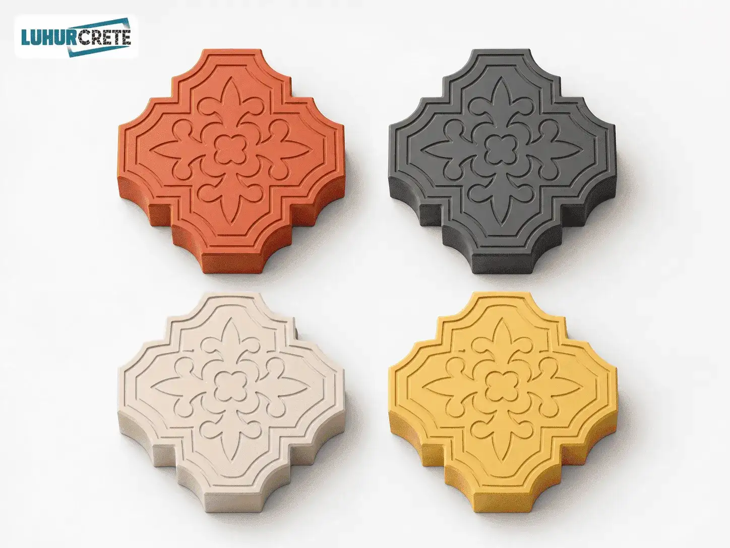 Leaf style clover paver colour variants by Luhur Crete