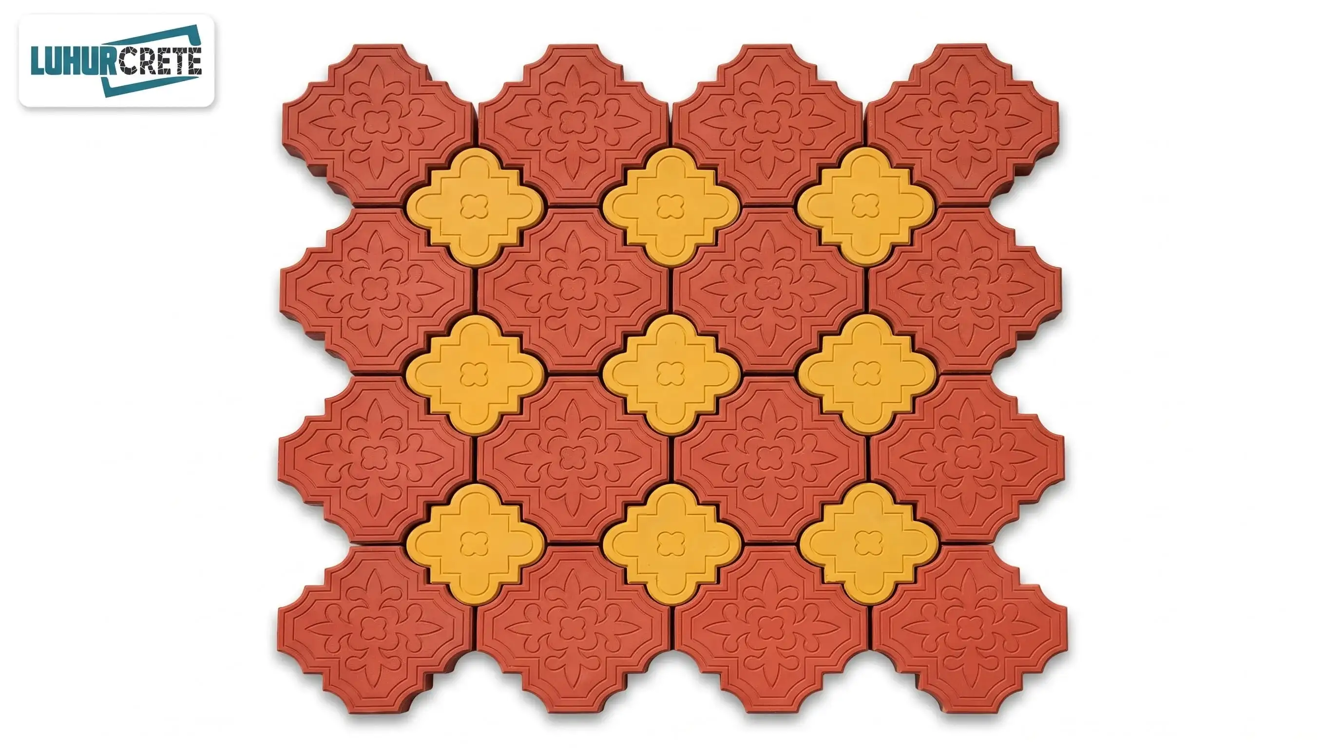 Four-leaf clover paver design detail from Luhur Crete