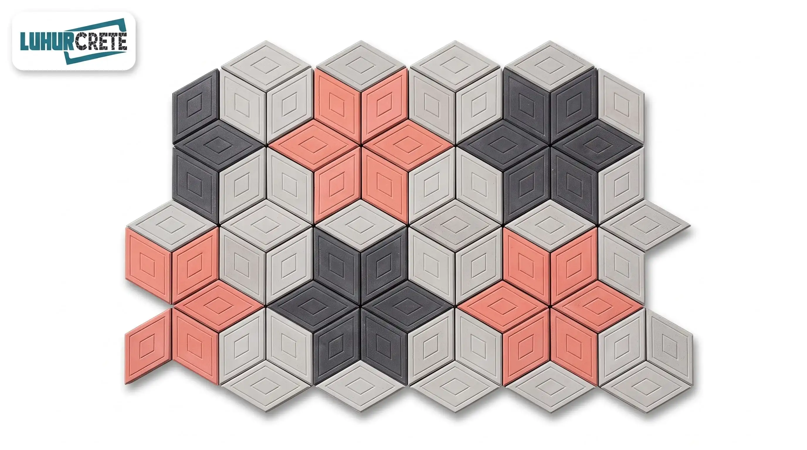 Rhombus 3D paver installed in an interlocking pattern
