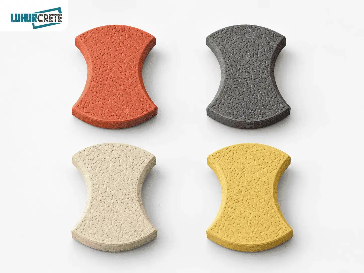 Round dumbbell paver colour options by Luhur Crete